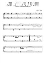 Téléchargez l'arrangement pour piano de la partition de Traditionnel-Sont-les-filles-de-la-Rochelle en PDF